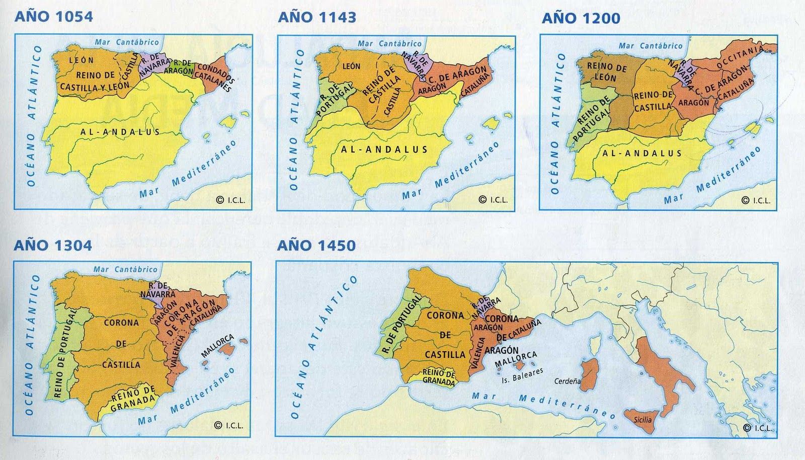 Карта средневековой Испании при Реконкисте